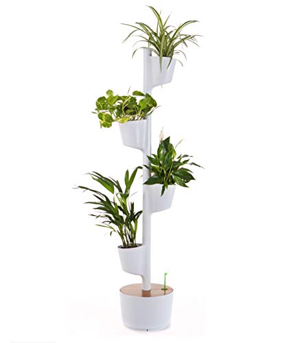 Citysens- Giardino verticale modulare con auto-irrigazione smart, bianco, 4 vasi