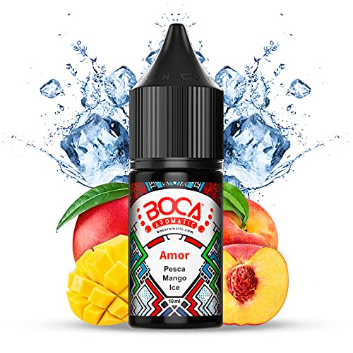 Aroma Amor 10ml - Gusto Pesca , Tropical Mango e Ice | Aroma Concentrato da Diluire (10-20%) | Aroma alla Frutta | 100% Prodotto Italiano | BOCA AROMATIC