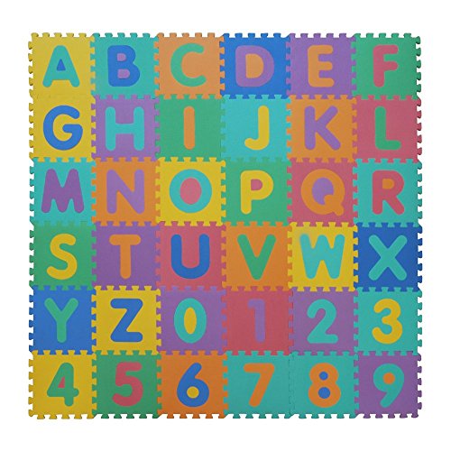 VeloVendo® - Tappeto Puzzle con Certificato CE e Testato TÜV Rheinland in soffice Schiuma Eva | Tappeto da Gioco per Bambini | Tappetino Puzzle (Lettere + Numeri)