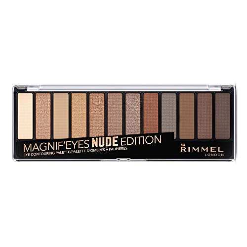 Rimmel London Palette Ombretti MagnifEyes, 12 Tonalità dal Doppio Utilizzo, Nude Edition