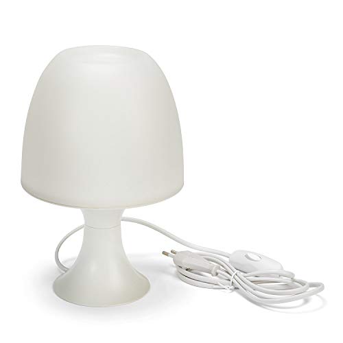 VELAMP Mushroom - Lampada da Tavolo E14, Bianco