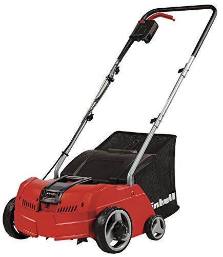 Einhell GC-SA 1231/1 Scarificatore arieggiatore elettrico (230 V, 50 Hz, 1200 W, largh. 31 cm, sacco raccolta 28 lt, 3 regolazioni profondità di lavoro)