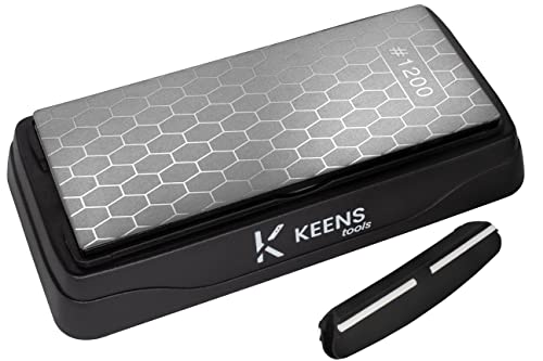 Keens tools: Pietra affilacoltelli professionale, diamantata, pietra per affilare coltelli, affila lame forbici e scalpelli, acciarino, mola, cote