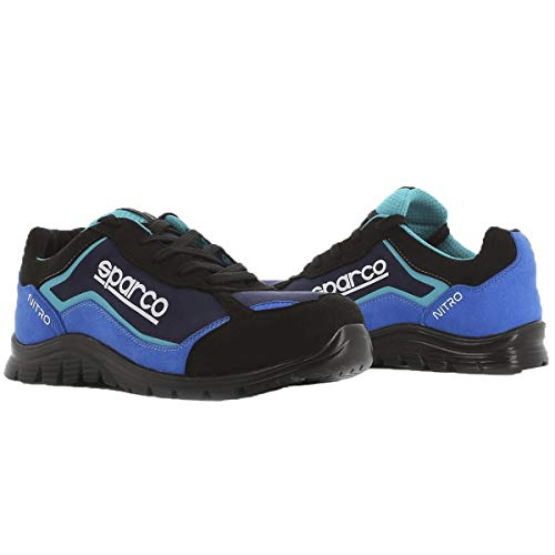 Sparco Nitro Scarpe Antinfortunistiche da Lavoro, Unisex - Adulto, Nero/Blu, 44 EU